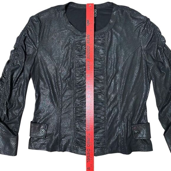 Clara SunWoo Liquid Leather Animal Print Jacket Black Women’s Medium - Picture 7 of 7